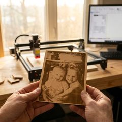 Hotová fotka na dřevě v dílně Dárkového dřeva